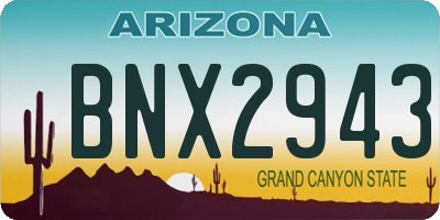 AZ license plate BNX2943