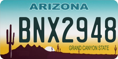 AZ license plate BNX2948