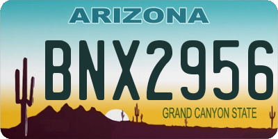 AZ license plate BNX2956