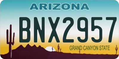 AZ license plate BNX2957