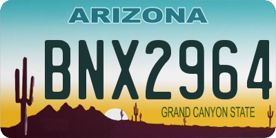 AZ license plate BNX2964