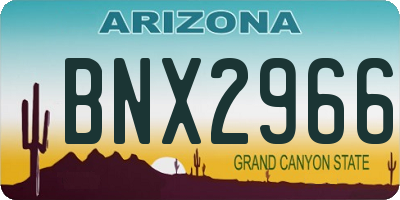 AZ license plate BNX2966
