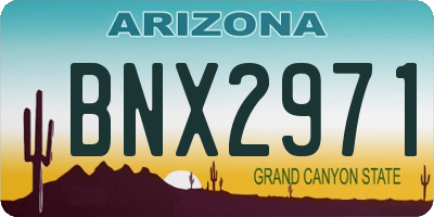 AZ license plate BNX2971