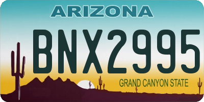 AZ license plate BNX2995