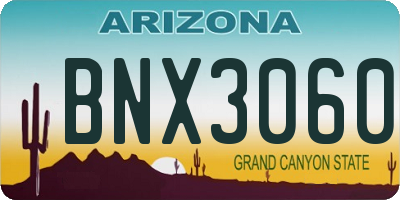 AZ license plate BNX3060