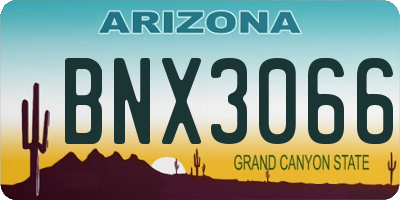 AZ license plate BNX3066