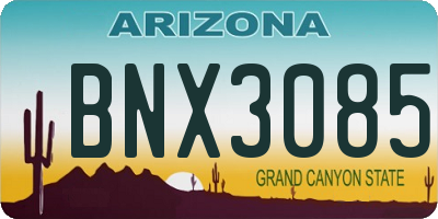 AZ license plate BNX3085