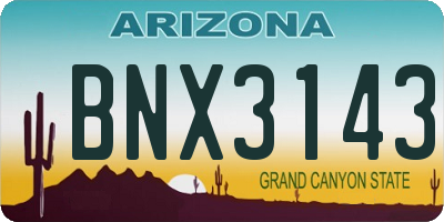 AZ license plate BNX3143
