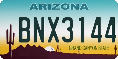 AZ license plate BNX3144