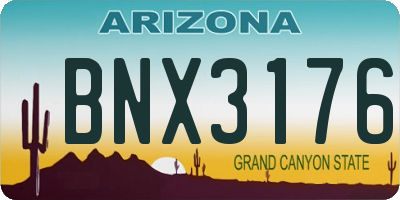 AZ license plate BNX3176