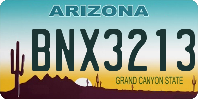 AZ license plate BNX3213