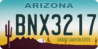 AZ license plate BNX3217