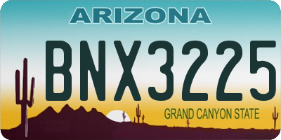 AZ license plate BNX3225
