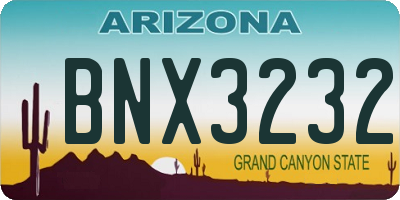 AZ license plate BNX3232
