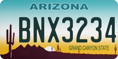 AZ license plate BNX3234