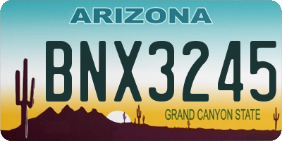 AZ license plate BNX3245