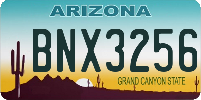 AZ license plate BNX3256