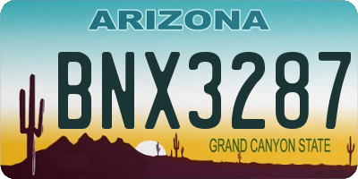 AZ license plate BNX3287