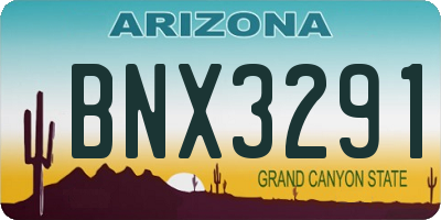 AZ license plate BNX3291