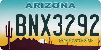 AZ license plate BNX3292