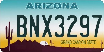 AZ license plate BNX3297