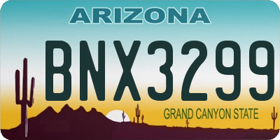 AZ license plate BNX3299