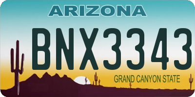 AZ license plate BNX3343