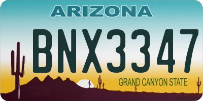 AZ license plate BNX3347