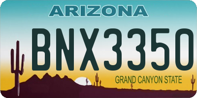 AZ license plate BNX3350