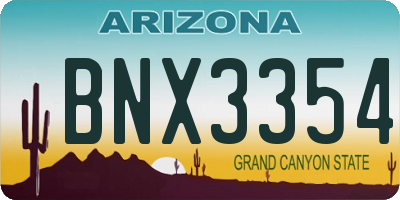 AZ license plate BNX3354
