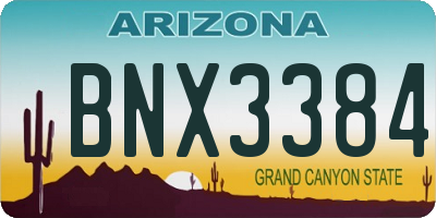 AZ license plate BNX3384