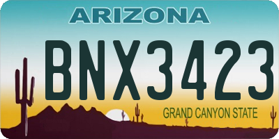 AZ license plate BNX3423