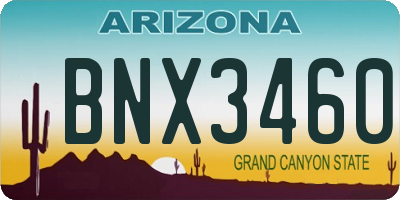 AZ license plate BNX3460