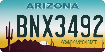 AZ license plate BNX3492