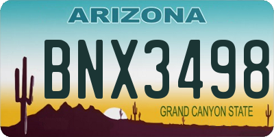 AZ license plate BNX3498