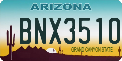 AZ license plate BNX3510