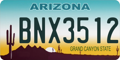 AZ license plate BNX3512