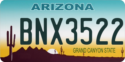 AZ license plate BNX3522