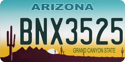 AZ license plate BNX3525