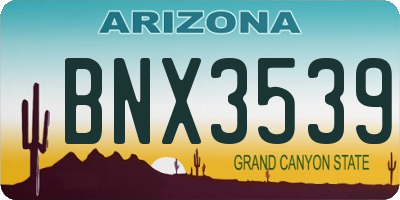 AZ license plate BNX3539