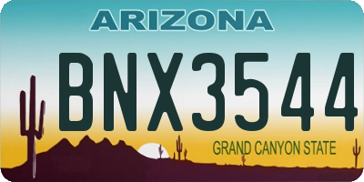 AZ license plate BNX3544