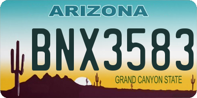 AZ license plate BNX3583