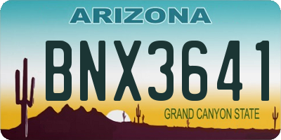 AZ license plate BNX3641