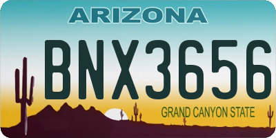 AZ license plate BNX3656