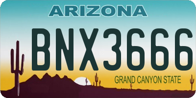 AZ license plate BNX3666