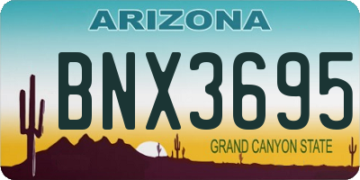 AZ license plate BNX3695