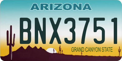 AZ license plate BNX3751
