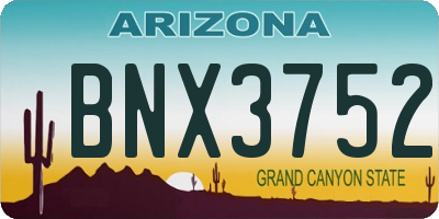 AZ license plate BNX3752