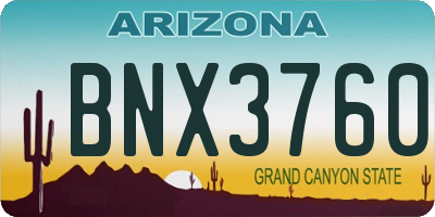 AZ license plate BNX3760