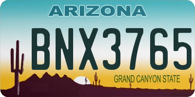 AZ license plate BNX3765